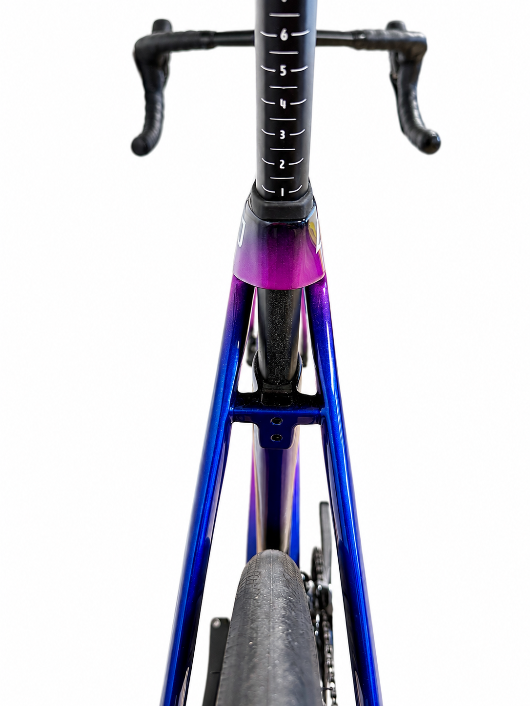 Bertin C80 noir violet — tige de selle traversante vue arrière