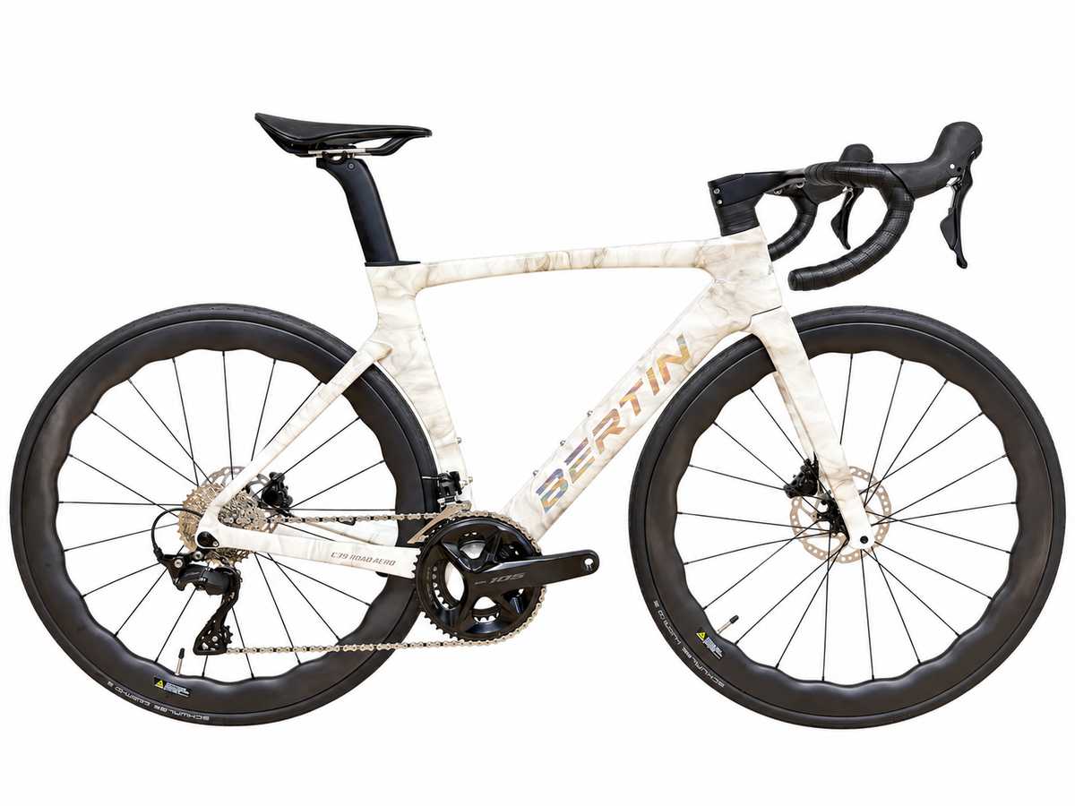 Bertin C39 blanc marbré — profil sur fond blanc